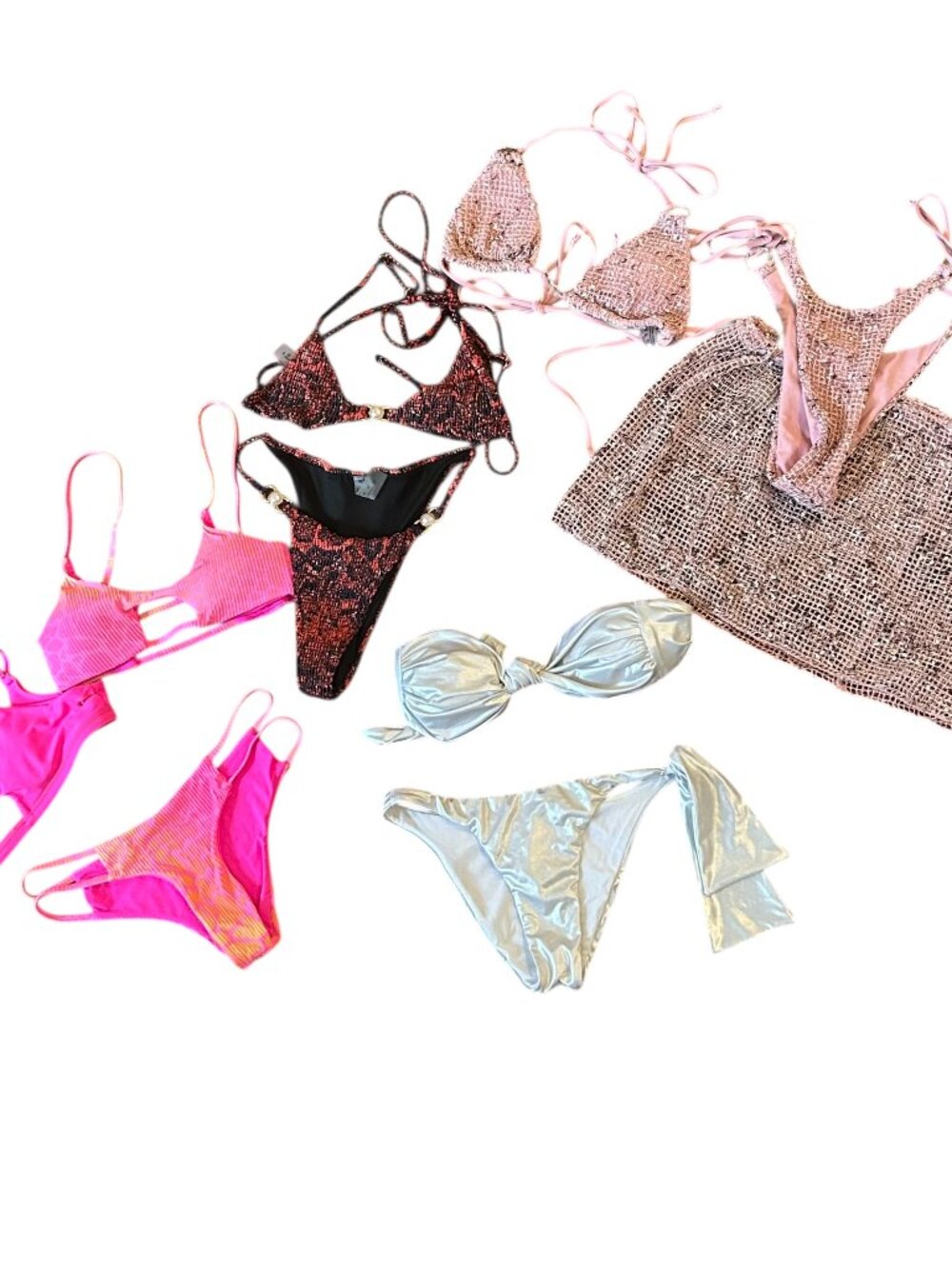 Bikini Bundle Swimsuit Lot Size Small 5 Matching Bikinis Bikini Coverup